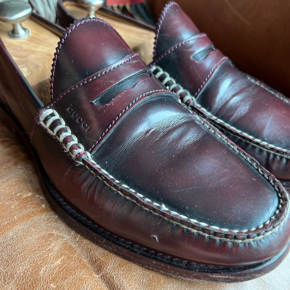 Gucci men’s penny loafers size 10 Burgundy/ox blood